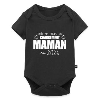 2026 Maman Grossesse Cadeau Humour Mère - Body à manches courtes Premium Bébé - noir - Devant