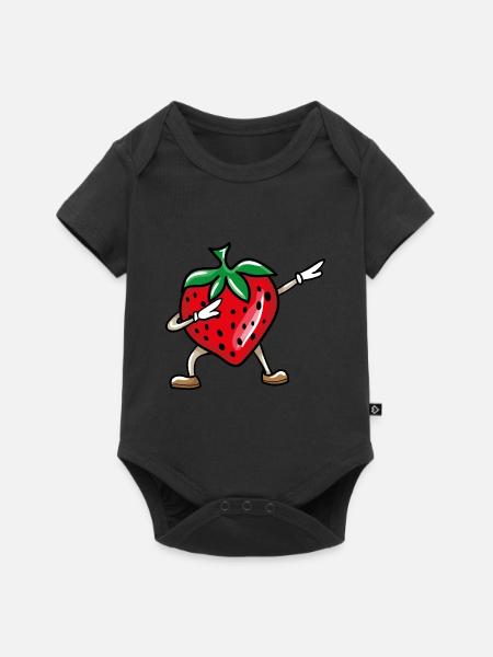 Dabbing Strawberry - Baby Premium Kurzarmbody - Schwarz