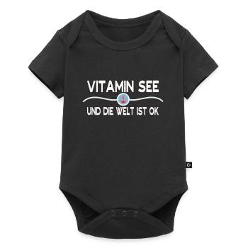Vitamin See und die Welt ist OK! Meer Sprüche - Baby Premium Kurzarmbody - Schwarz - Vorne