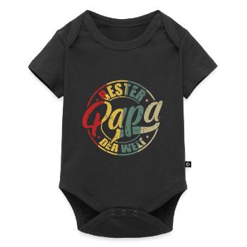 Bester Papa Der Welt Bester Papa - Baby Premium Kurzarmbody - Schwarz - Vorne