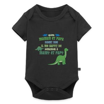 Humour Enfant : Papa et Maman vs Papy et Mamy - Body à manches courtes Premium Bébé - noir - Devant