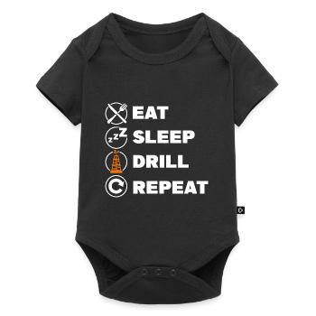Eat Sleep Drill Repeat Roughneck Oil Rig Oilfield - Baby Premium short-sleeve bodysuit - black - Front