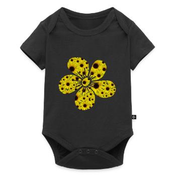 Flower of sunflowers, flower, sunflower, floral - Baby Premium short-sleeve bodysuit - black - Front