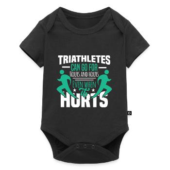 Triathlon Motiv für Triathleten - Baby Premium Kurzarmbody - Schwarz - Vorne