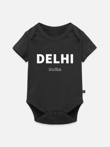 delhi - Baby Premium Kurzarmbody - Schwarz