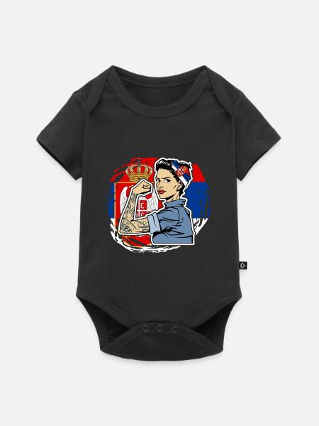 Serbe Serbisches Serbien Serbin - Baby Premium kortärmad bodysuit - svart