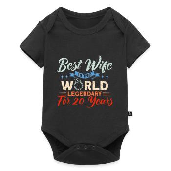 20th Wedding Anniversary Couple Design 20 Years of Marriage - Baby Premium short-sleeve bodysuit - black - Front
