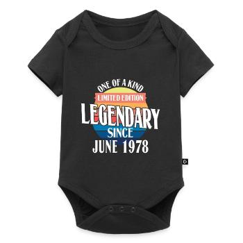 Limited Edition Legendär seit Juni 1978 Geburtstag - Baby Premium Kurzarmbody - Schwarz - Vorne