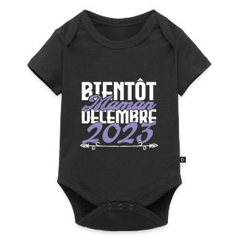 Annonce grossesse. bientôt Maman Décembre 2023.mom - Body à manches courtes Premium Bébé - noir - Devant