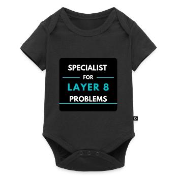 Specialist für Layer 8 Probleme (Blau) - Baby Premium Kurzarmbody - Schwarz - Vorne