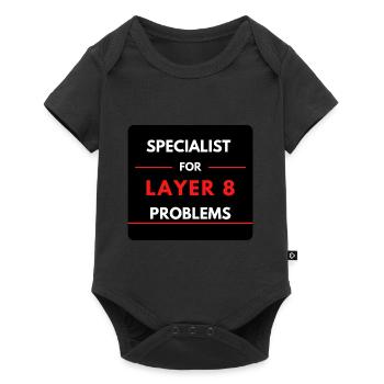Specialist für Layer 8 Probleme (Rot) - Baby Premium Kurzarmbody - Schwarz - Vorne
