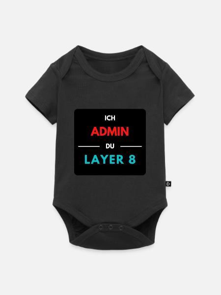 Ich Admin, du Layer 8 (2) - Baby Premium Kurzarmbody - Schwarz