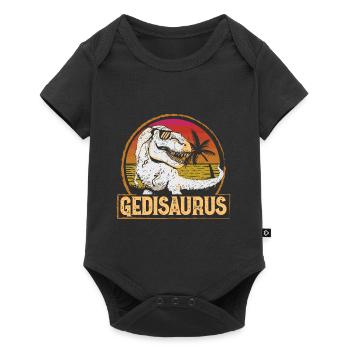 Gedisaurus Gedi Taufgedi - Baby Premium Kurzarmbody - Schwarz - Vorne