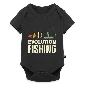 Fishing Evolution Dad Fisherman for Father's Day - Baby Premium Kurzarmbody - Schwarz - Vorne