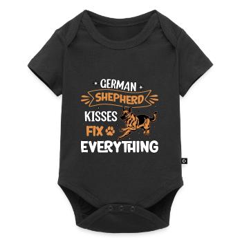 Les baisers de berger allemand résolvent tout - Body à manches courtes Premium Bébé - noir - Devant