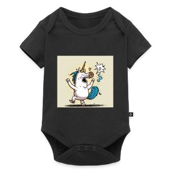Comic Unicorn! Gift idea, funny - Baby Premium short-sleeve bodysuit - black - Front