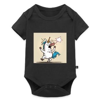Unicorn comic! Gift - Baby Premium short-sleeve bodysuit - black - Front
