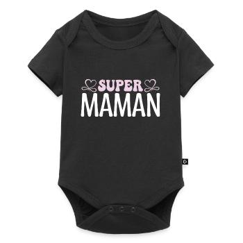 Super maman. Cadeau maman, fêtes des mères. maman. - Body à manches courtes Premium Bébé - noir - Devant