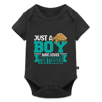 Men Reptile Turtle Lover Just A Boy Who Loves Tort - Baby Premium short-sleeve bodysuit - black - Front