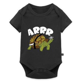 Arrr Pirate Tortoise Turtle Reptile Kids - Baby Premium short-sleeve bodysuit - black - Front
