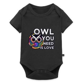 Love Counts Owl Owls - Baby Premium short-sleeve bodysuit - black - Front