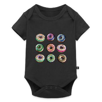 Donuts Muffins Donut Süßigkeit - Baby Premium Kurzarmbody - Schwarz - Vorne
