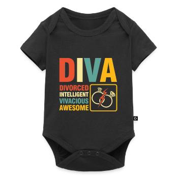 Diva Divorced Inteligent Vivacious Awesome - Baby Premium Kurzarmbody - Schwarz - Vorne