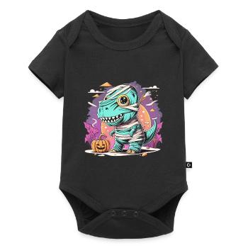 Tyrannosaurus Trex Halloween - Baby Premium Kurzarmbody - Schwarz - Vorne