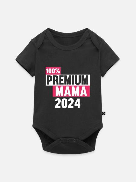 Werdende Mama 2024 - Baby Premium Kurzarmbody - Schwarz