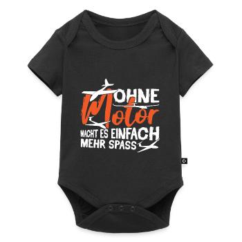 Segelflieger Pilot Flugzeug Ohne Motor - Baby Premium Kurzarmbody - Schwarz - Vorne