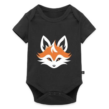 Kitsune Japanischer Little Fox Humor - Baby Premium Kurzarmbody - Schwarz - Vorne