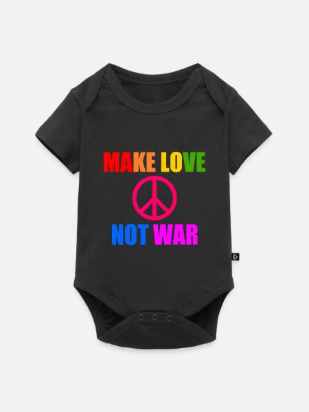 Make love not war - Baby Premium Kurzarmbody - Schwarz