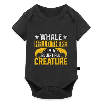 Whale hello there I'm a blue-tiful Creature - Baby Premium short-sleeve bodysuit - black - Front