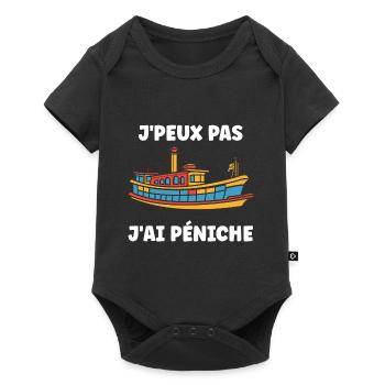 Bateau humour péniche - Body à manches courtes Premium Bébé - noir - Devant