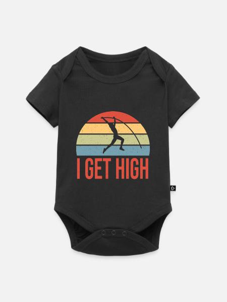 Stabhochspringer-Geschenk - Baby Premium Kurzarmbody - Schwarz