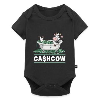 Cash Cow für einen Investor Anleger Sparer - Baby Premium Kurzarmbody - Schwarz - Vorne