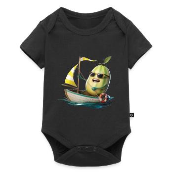 Obst Honigmelone Bootfahren Geschenk - Baby Premium Kurzarmbody - Schwarz - Vorne
