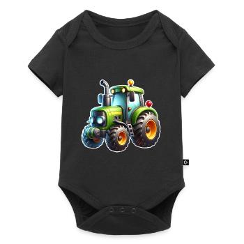 Traktor - Baby Premium Kurzarmbody - Schwarz - Vorne