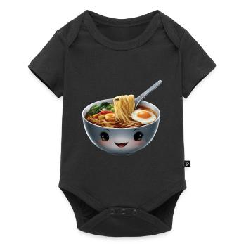 Glücklich Ramen - Baby Premium Kurzarmbody - Schwarz - Vorne