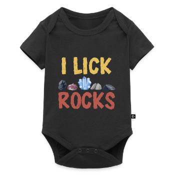 Ich lecke Felsen - Baby Premium Kurzarmbody - Schwarz - Vorne