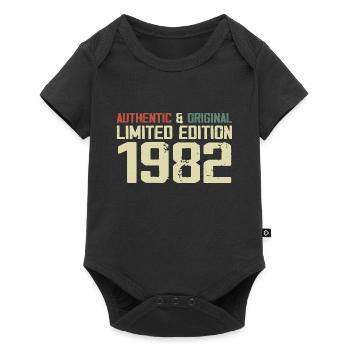 1982 Geburtstagsgeschenk 1982 Jahrgang 1982 Retro - Baby Premium Kurzarmbody - Schwarz - Vorne