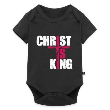 Le Christ est roi Foi chrétienne Religieux - Body à manches courtes Premium Bébé - noir - Devant