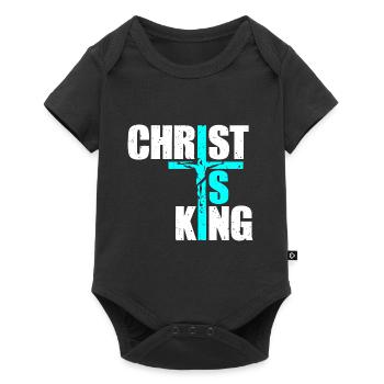 Le Christ est roi Foi chrétienne Religieux - Body à manches courtes Premium Bébé - noir - Devant