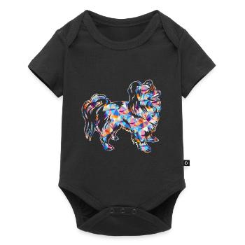 Papillon Dog Geometric - Baby Premium short-sleeve bodysuit - black - Front