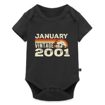 January 2001 Vintage Birthday 2001, Born in 2001 - Baby Premium short-sleeve bodysuit - black - Front