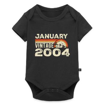January 2004 Vintage Birthday 2004, Born in 2004 - Baby Premium short-sleeve bodysuit - black - Front