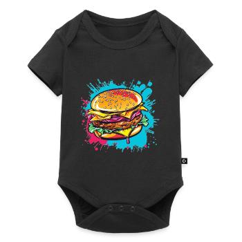 Colorful Cheeseburger Pop Art - Baby Premium short-sleeve bodysuit - black - Front