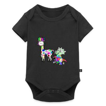 Fantasy Sauvage Giraffe Dino artiste Enfants - Body à manches courtes Premium Bébé - noir - Devant