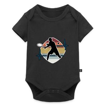 Tennis player vintage tennis heartbeat - Baby Premium short-sleeve bodysuit - black - Front