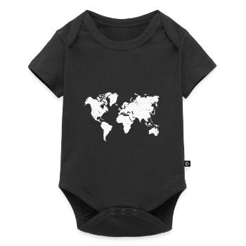 Carte du monde blanc vacances protection du climat protection de l'environnement - Body à manches courtes Premium Bébé - noir - Devant